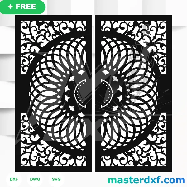 Spiral Disc Lattice DXF Panel for CNC Wall Screens DXF File